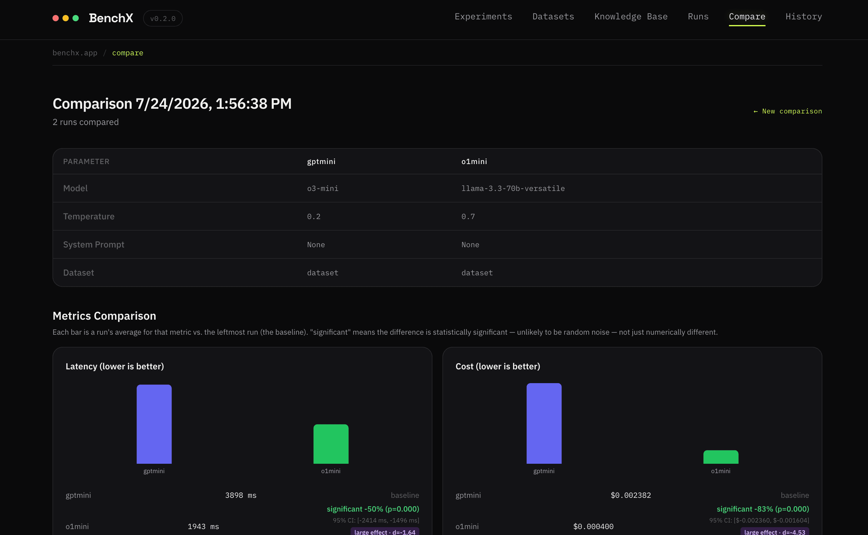 BenchX screenshot